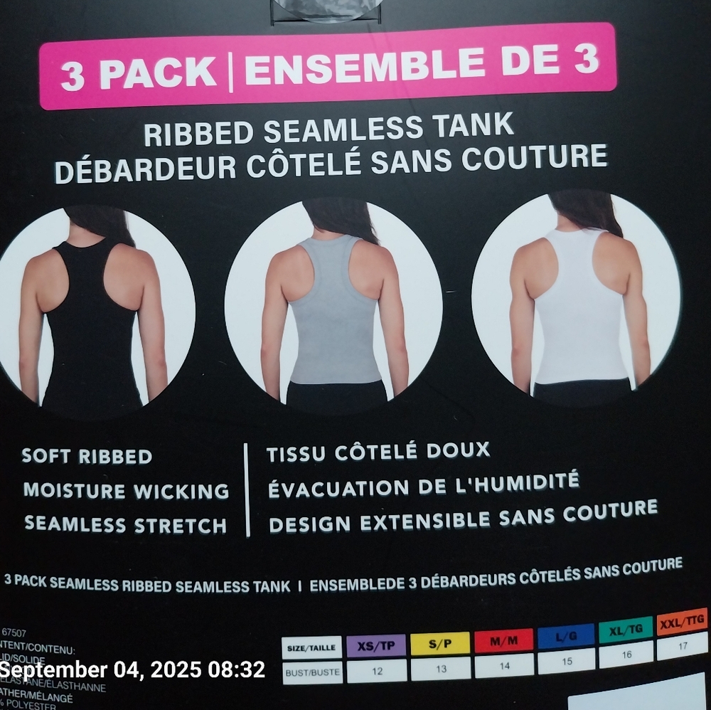 Reflex Soft Ribbed Seamless Tank 3-Pack - Gray - Picture 2 of 3